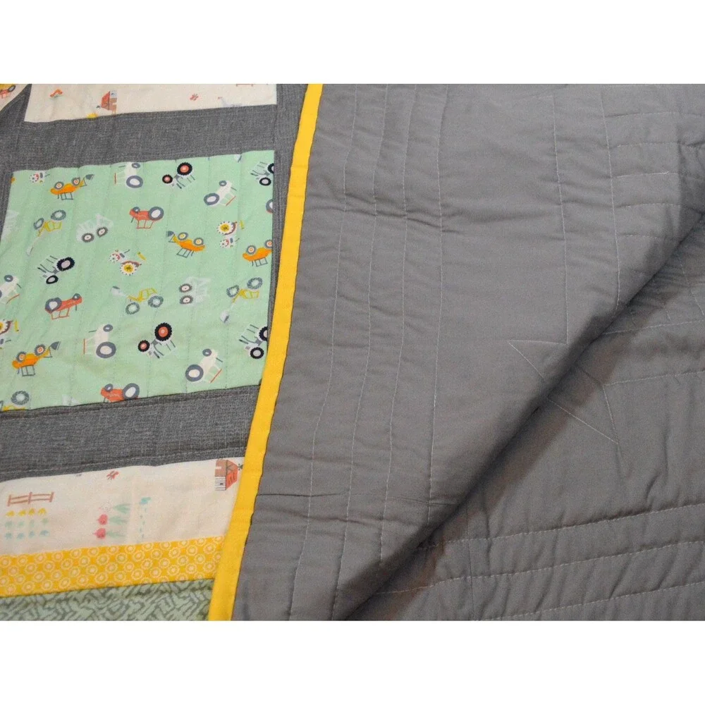 Farm Life Baby Quilt, Boy Patchwork Quilt